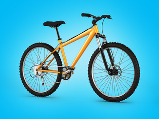 Fototapeta na wymiar mountain bike on blue gradient background 3d illustration