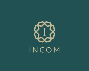 Premium letter I logo icon vector design. Luxury jewelry frame gem edge logotype. Print monogram initials stamp sign symbol.