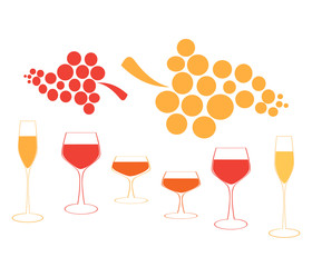 Background with glasses of wine