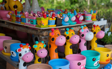 Giraffes dolls of souvenirs from Thailand