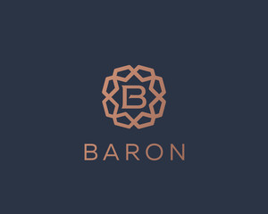 Premium letter B logo icon vector design. Luxury jewelry frame gem edge logotype. Print monogram initials stamp sign symbol.