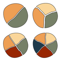 Obraz premium hand drawn graph circle set pie charts illustration round vector