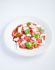 Italian caprese, mozzarella, tomatoes, basil