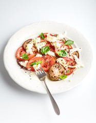Italian caprese, mozzarella, tomatoes, basil