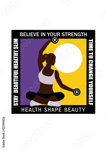 "Woman fitness logo" Stock image and royalty-free vector files on Fotolia.com - Pic 123941626