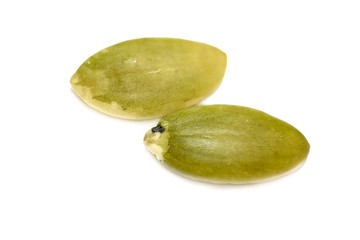 Pumpkin seeds isolated on white background