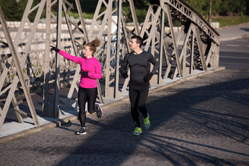 young  couple jogging