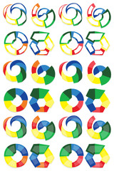 24 bunte Elemente für Marketing und  Business