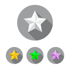 Set of star icons. Vector illustration.