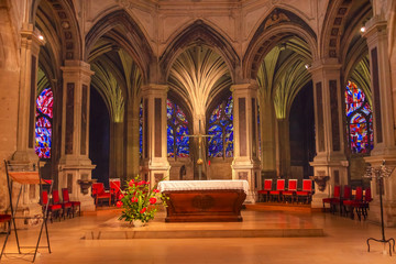 Altar Interior Stained Glass Saint Severin Church Paris France