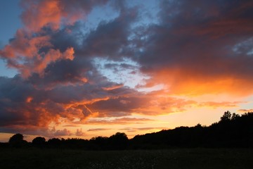 Colorfull sunset in sommertime