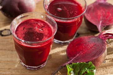 fresh healthy beetroot juice and vegetable