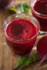 fresh healthy beetroot juice and vegetable