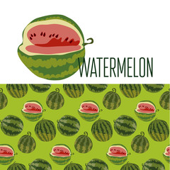 vector illustration of watermelon pattern