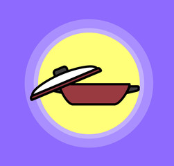 Pan with Glass Lid Vector
