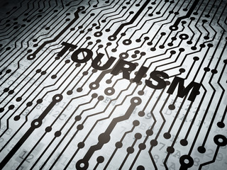 Fototapeta premium Vacation concept: circuit board with Tourism