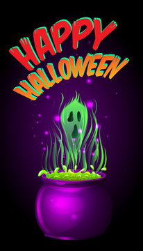 Happy Halloween for invitation cards and posters. Party Card. vector illustration.