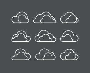 Vector clouds icon set