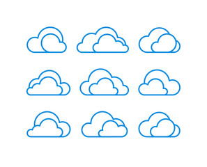 Vector clouds icon set