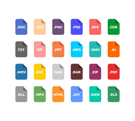 File extensions icon set