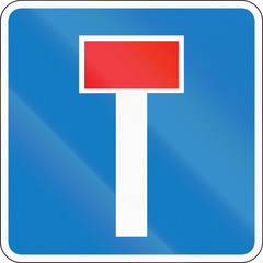 Road sign used in Denmark - No through road