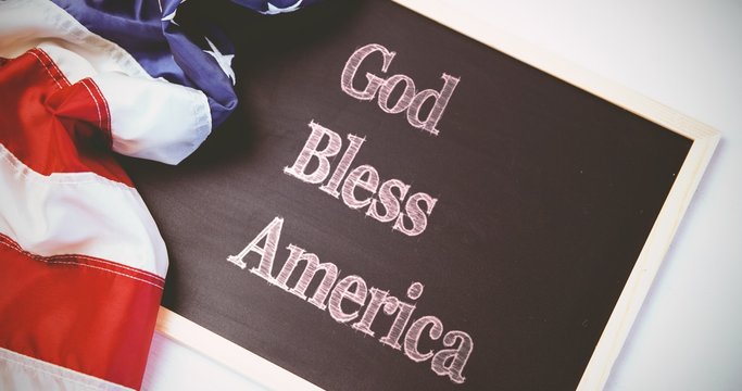 Composite image of god bless america