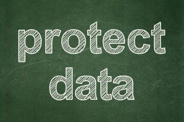 Security concept: Protect Data on chalkboard background