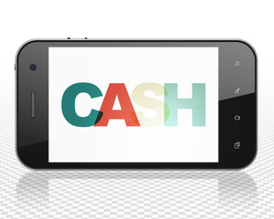 Money concept: Smartphone with Cash on  display