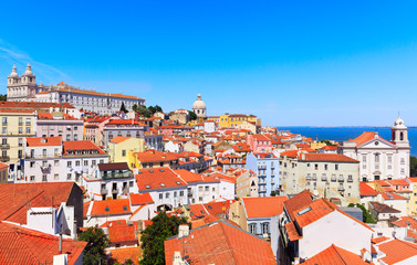 Fototapeta na wymiar Lisbon cityscape, view of the Alfama
