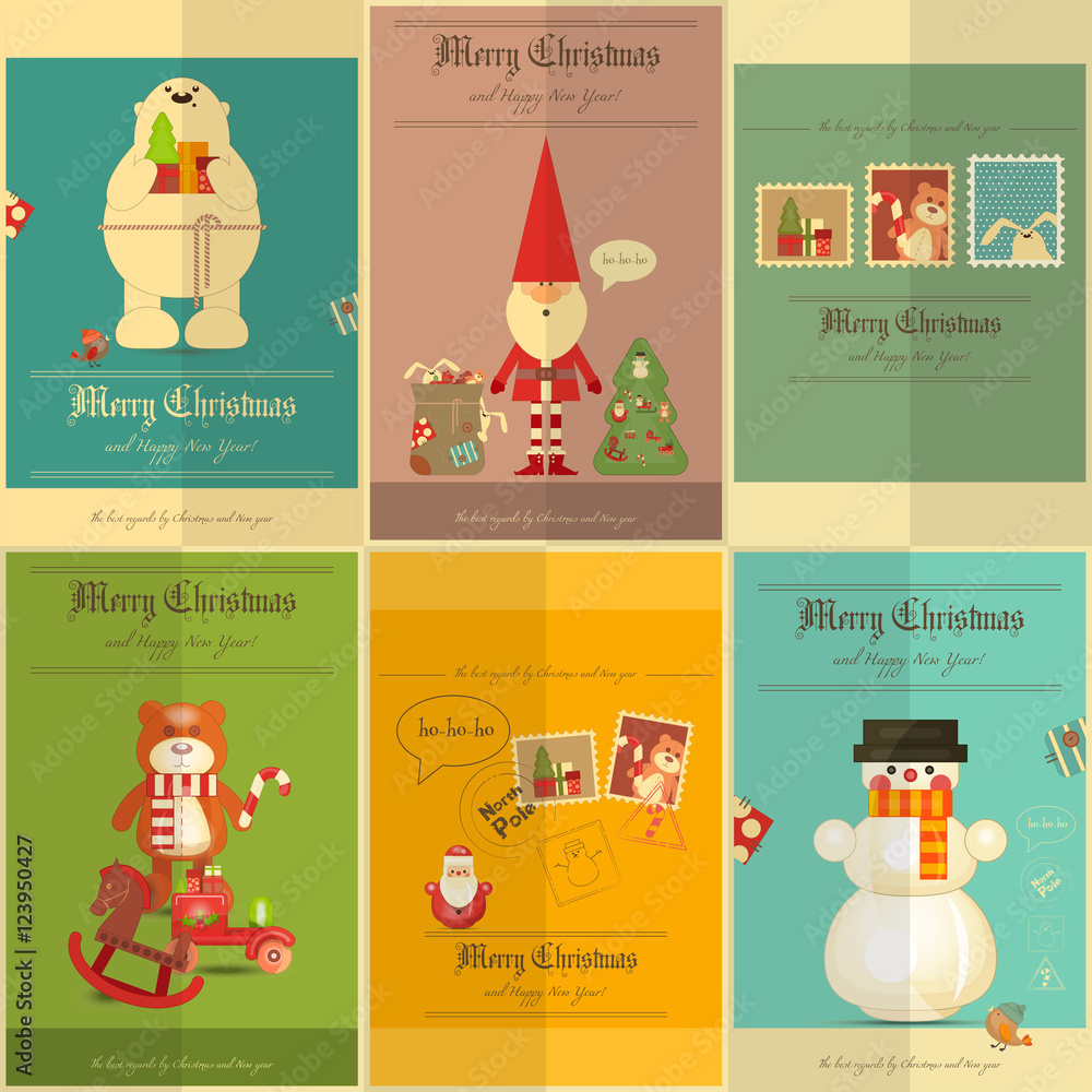 Sticker merry christmas posters