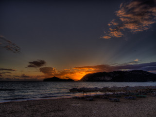 Fototapeta premium Corfu - Agios Georgios beach sunset