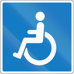 Road sign used in Denmark - disabled people