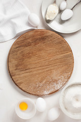 Background with utensils and ingredients