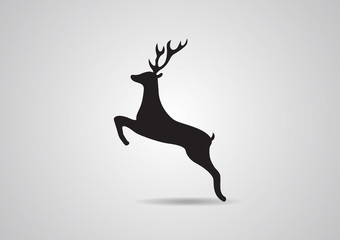 Black silhouette of deer vector illustration icon isolated - 123951455