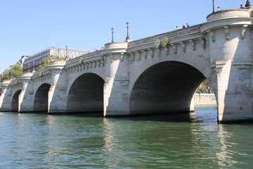 view of Paris from the Seine 
