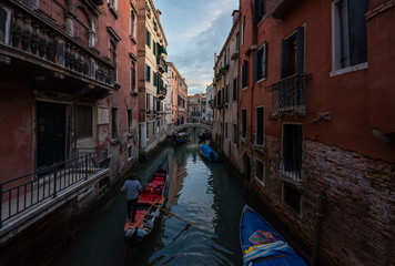Fototapeta na wymiar Venice city, Italy. Canals, gondola and buildings