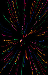 Colorful Light Squiggles on Black Background