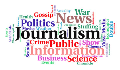 Obraz premium Journalism word cloud. Information concept. Vector illustration.