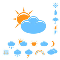 Weather forecast. Icon set