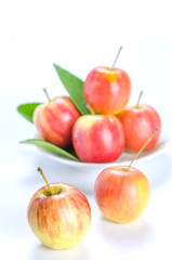 apple with white bowl
