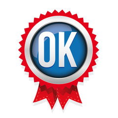 OK badge vector blue