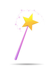 Magic wand vector illustration isolated on white