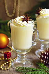 Eggnog -  hot christmas drink.