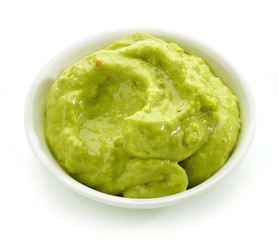 bowl of guacamole sauce