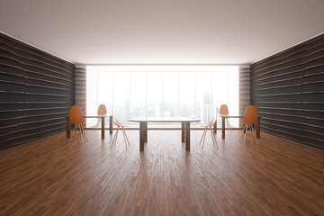 Fototapeta premium Creative interior with table and chairs
