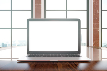 Fototapeta premium Blank laptop closeup