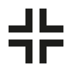 Gamma Cross Icon black silhouette. Ancient Christian sign. Raster illustration.