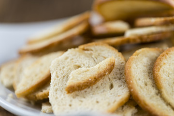 Fresh baked bread chips