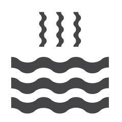 Abstract waves of water and evaporation flat icon. Black. Raster illustration