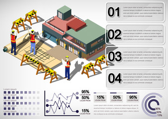 illustration of info graphic house structure concept in isometric graphic